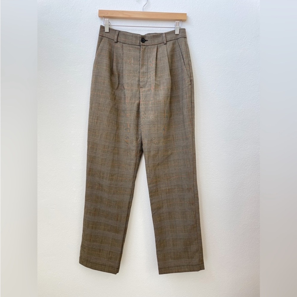 Reformation Plaid Deadstock Fabric Trousers Size 4